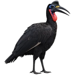 Abyssinian Ground-Hornbill, a epic bird in Roost