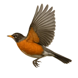 American Robin, in flight