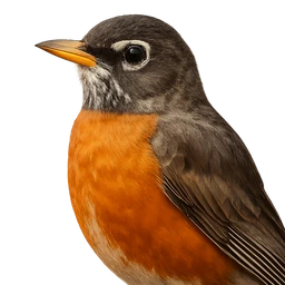 American Robin, profiel, eerdere afbeelding (opent op volledige grootte)