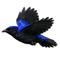 Asian Fairy-bluebird, in flight