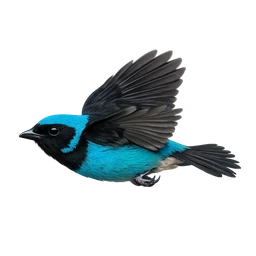 Blue Dacnis, in flight
