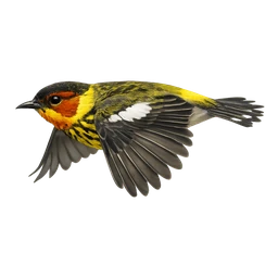 Cape May Warbler, in flight