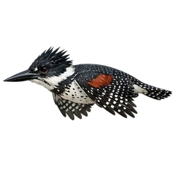 Crested Kingfisher, in flight