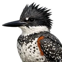 Crested Kingfisher, profile
