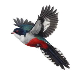 Cuban Trogon, in flight