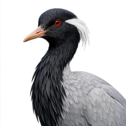 Demoiselle Crane, profile