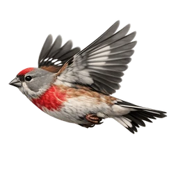 Eurasian Linnet, in flight