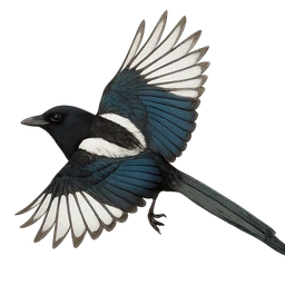 Eurasian Magpie, in flight