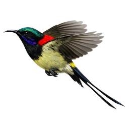 Fork-tailed Sunbird, in flight