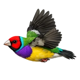 Gouldian Finch, in flight