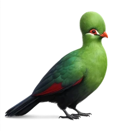 Guinese toerako (Guinea Turaco), rustend, eerdere afbeelding (opent op volledige grootte)