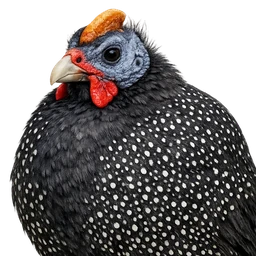 Helmeted Guineafowl, profile