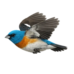 Lazuli Bunting, in flight