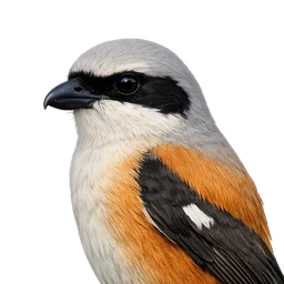 Long-tailed Shrike, profile