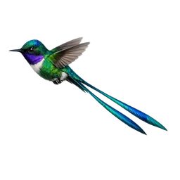 Long-tailed Sylph, in flight
