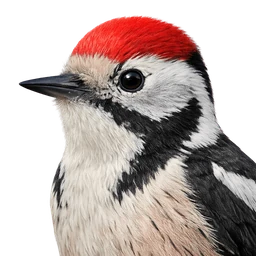 Middle Spotted Woodpecker, profile