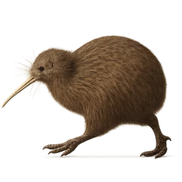 North Island Brown Kiwi, in flight
