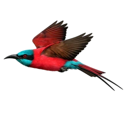 Northern Carmine Bee-eater, in flight