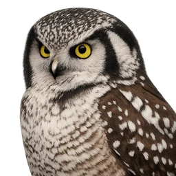 Northern Hawk Owl, profile