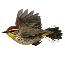 Palm Warbler, in flight