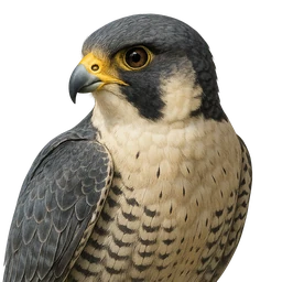 Slechtvalk (Peregrine Falcon), profiel, eerdere afbeelding (opent op volledige grootte)