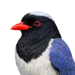 Red-billed Blue-Magpie, profile