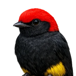 Red-capped Manakin, profile