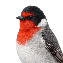 Red-faced Warbler, profile