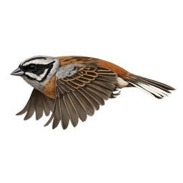 Rock Bunting, in flight