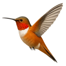 Rufous Hummingbird, in flight