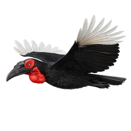 Southern Ground-Hornbill, in flight