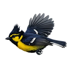 Taiwan Yellow Tit, in flight