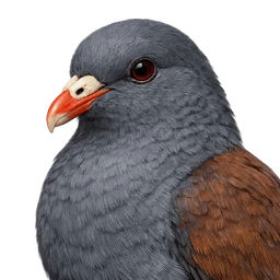 Tooth-billed Pigeon, profile