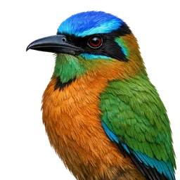 Turquoise-browed Motmot, profile