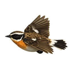 Whinchat, in flight