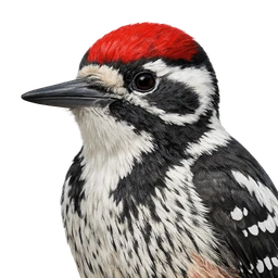 White-backed Woodpecker, profile