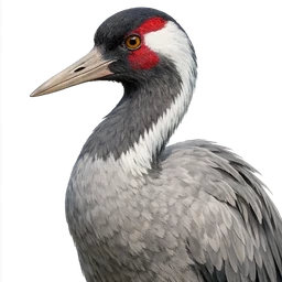 White-naped Crane, profile