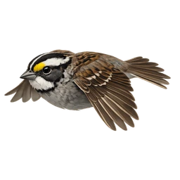 White-throated Sparrow, in flight