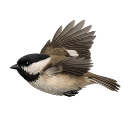 Willow Tit, in flight