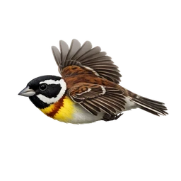 Yellow-breasted Bunting, in flight